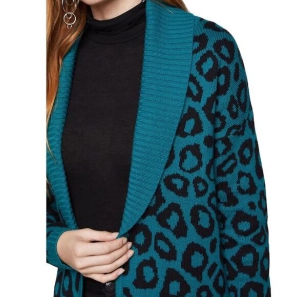 NWT BCBGeneration leopard print long cardigan XXS - Picture 5 of 11